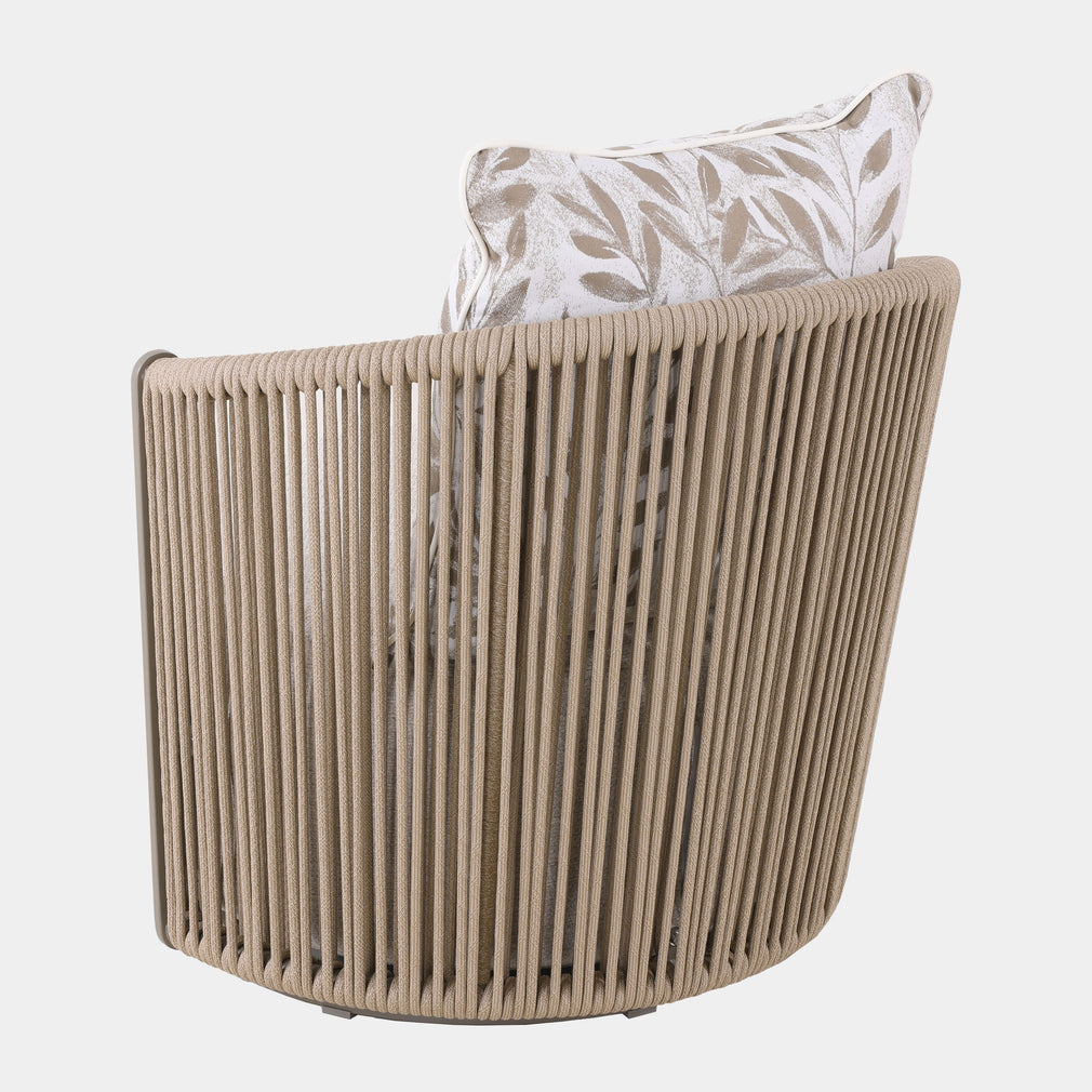 Mauritius - Pair Of Garden Swivel Chairs With Side Table