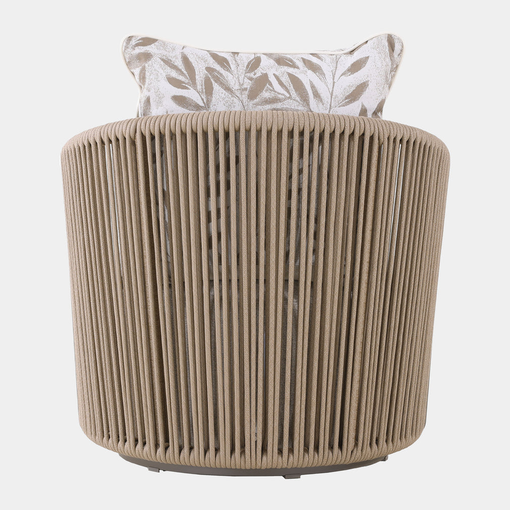 Mauritius - Pair Of Garden Swivel Chairs With Side Table