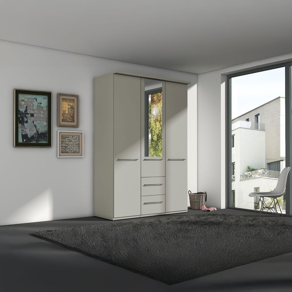 Fitzroy - 3 Door 2 Drawer Combi Mirrored Wardrobe