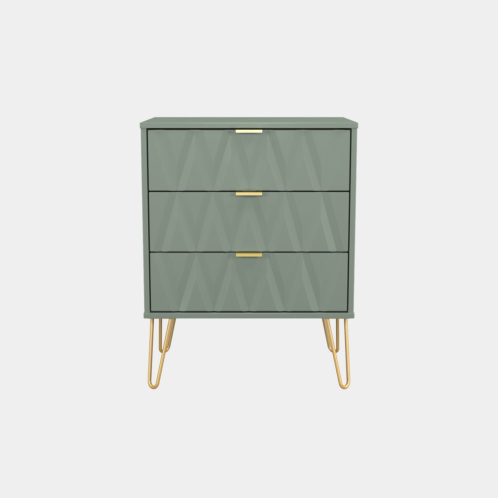 Jewel - 3 Drawer Bedside Table, Small