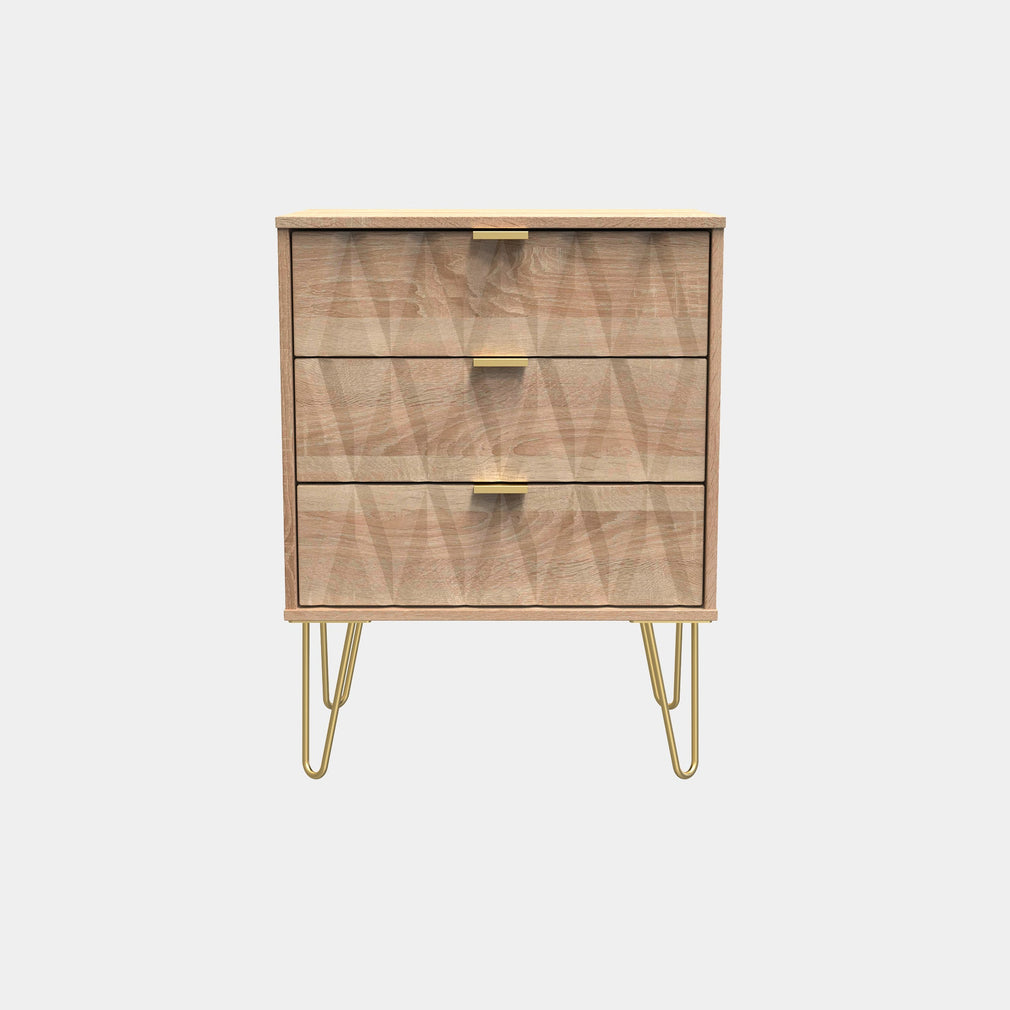 Jewel - 3 Drawer Bedside Table, Small