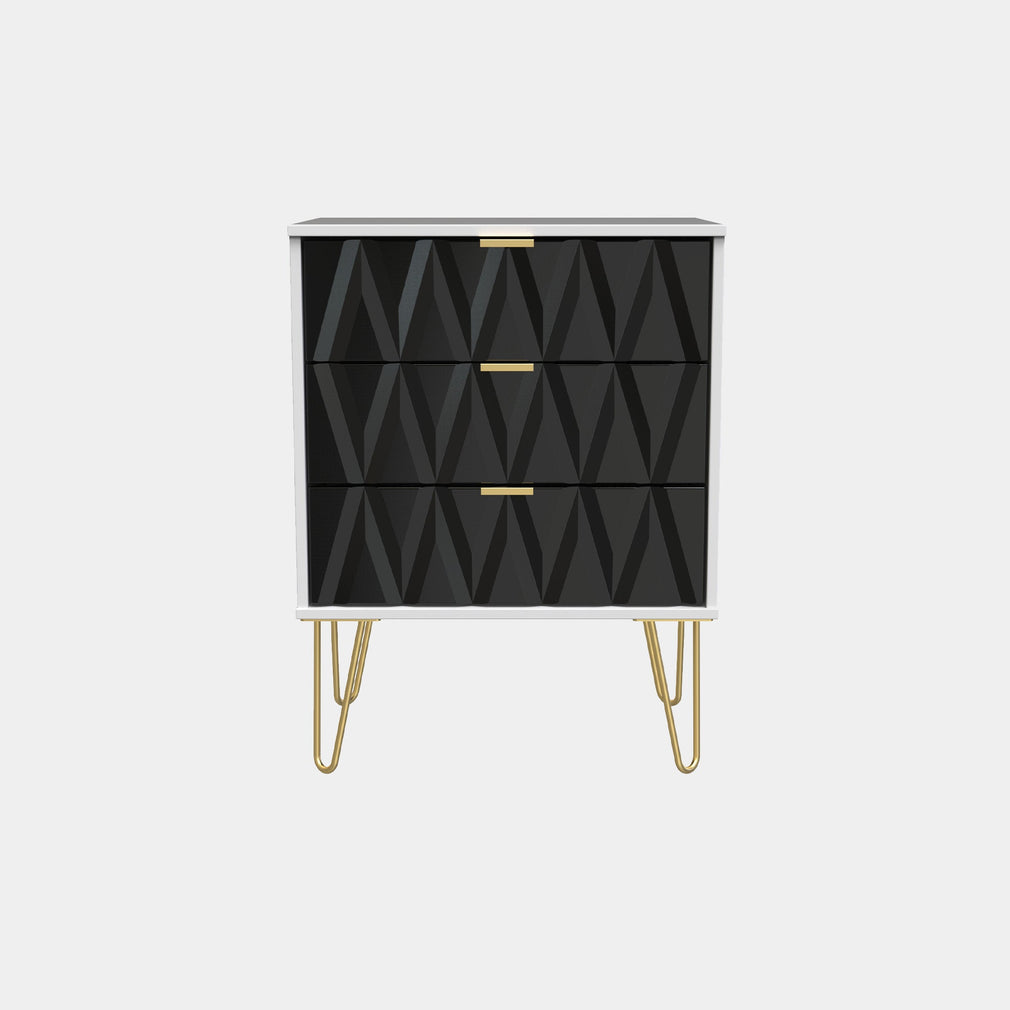 Jewel - 3 Drawer Bedside Table, Small