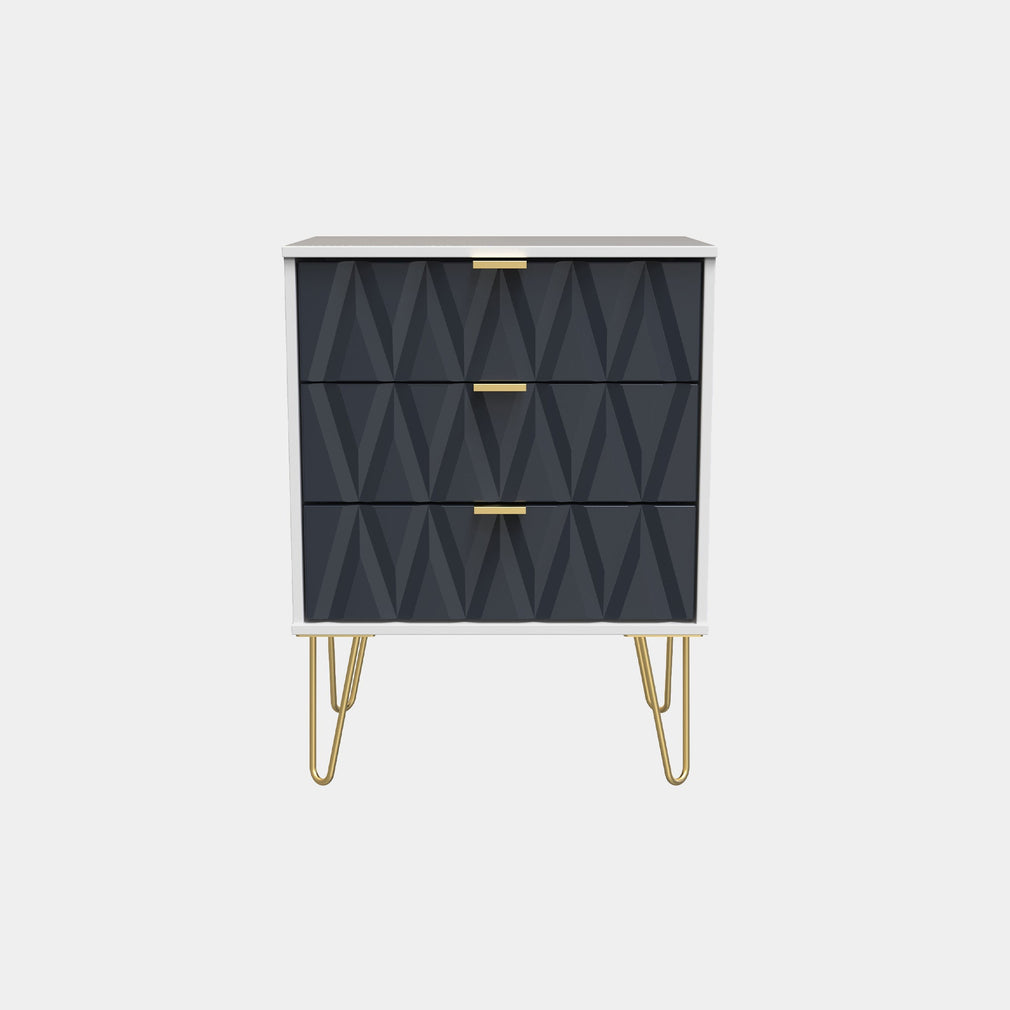 Jewel - 3 Drawer Bedside Table, Small