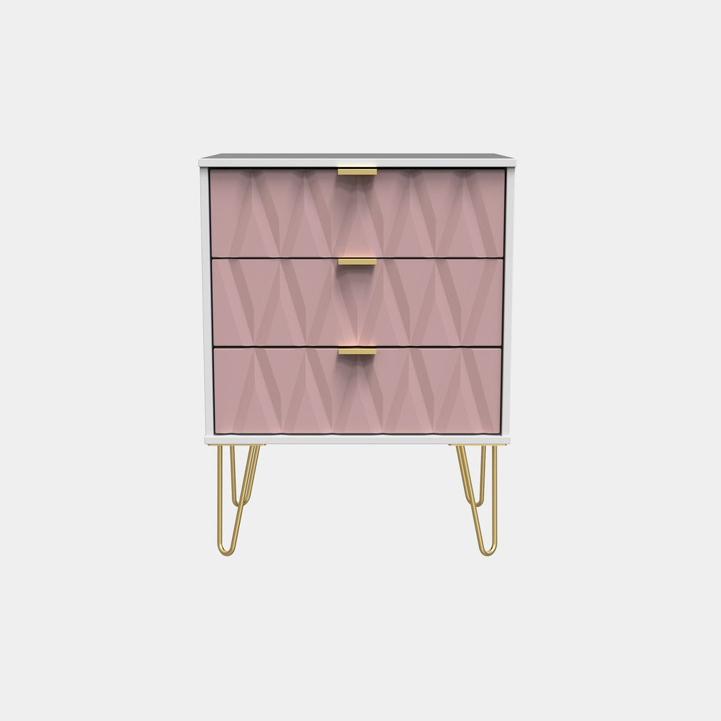 Jewel - 3 Drawer Bedside Table, Small