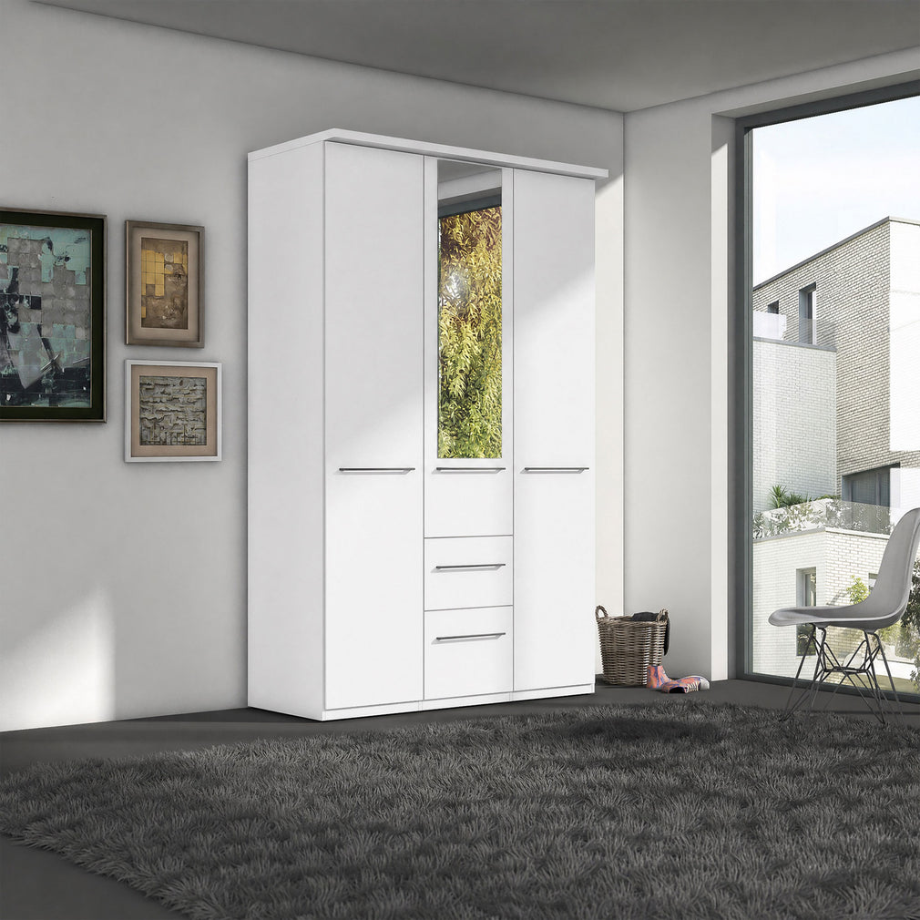 Fitzroy - 3 Door 2 Drawer Combi Mirrored Wardrobe