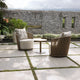 Mauritius - Pair Of Garden Swivel Chairs With Side Table