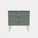 Jewel - 3 Drawer Chest of Drawers, Midi Reed Green Carcase & Reed Green Fronts