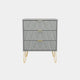 Jewel - 3 Drawer Bedside Table, Small Dusk Grey Carcase & Dusk Grey Fronts