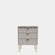Jewel - 3 Drawer Bedside Table, Small Mushroom Carcase & Mushroom Fronts