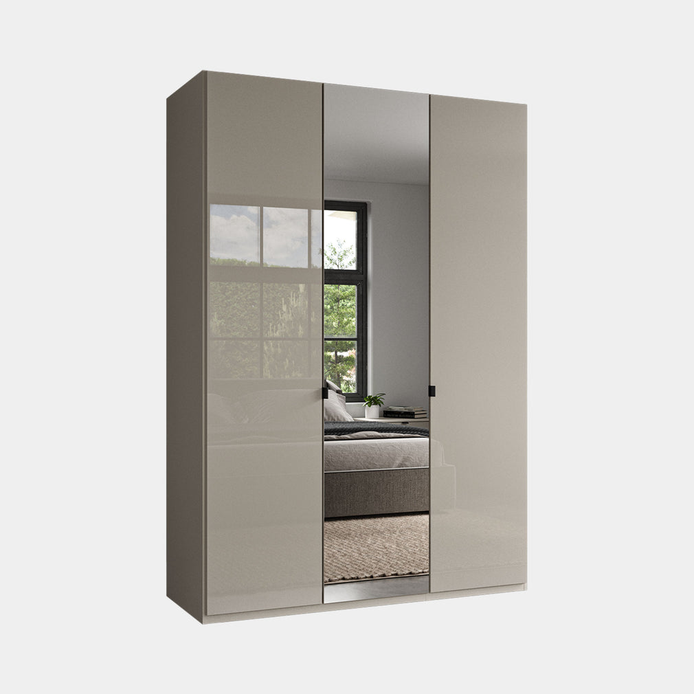 Florida - Wardrobe 150cm 3 Door 1 Mirror Pebble Grey