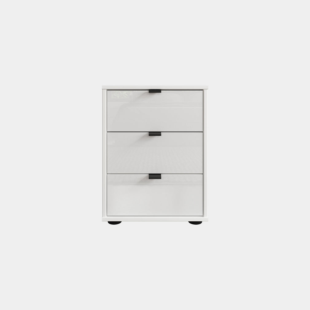 Florida - 3 Drawer Bedside Table White