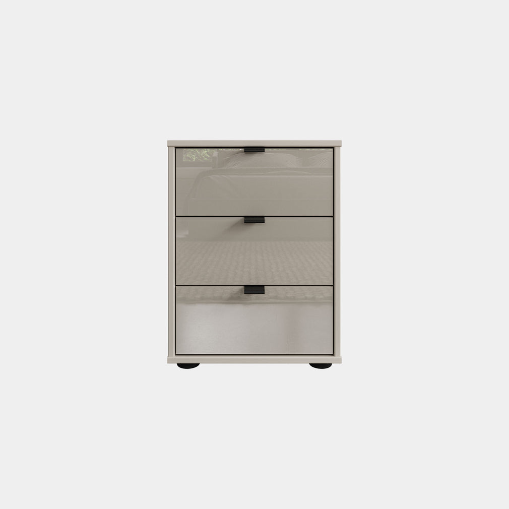 Florida - 3 Drawer Bedside Table Pebble Grey