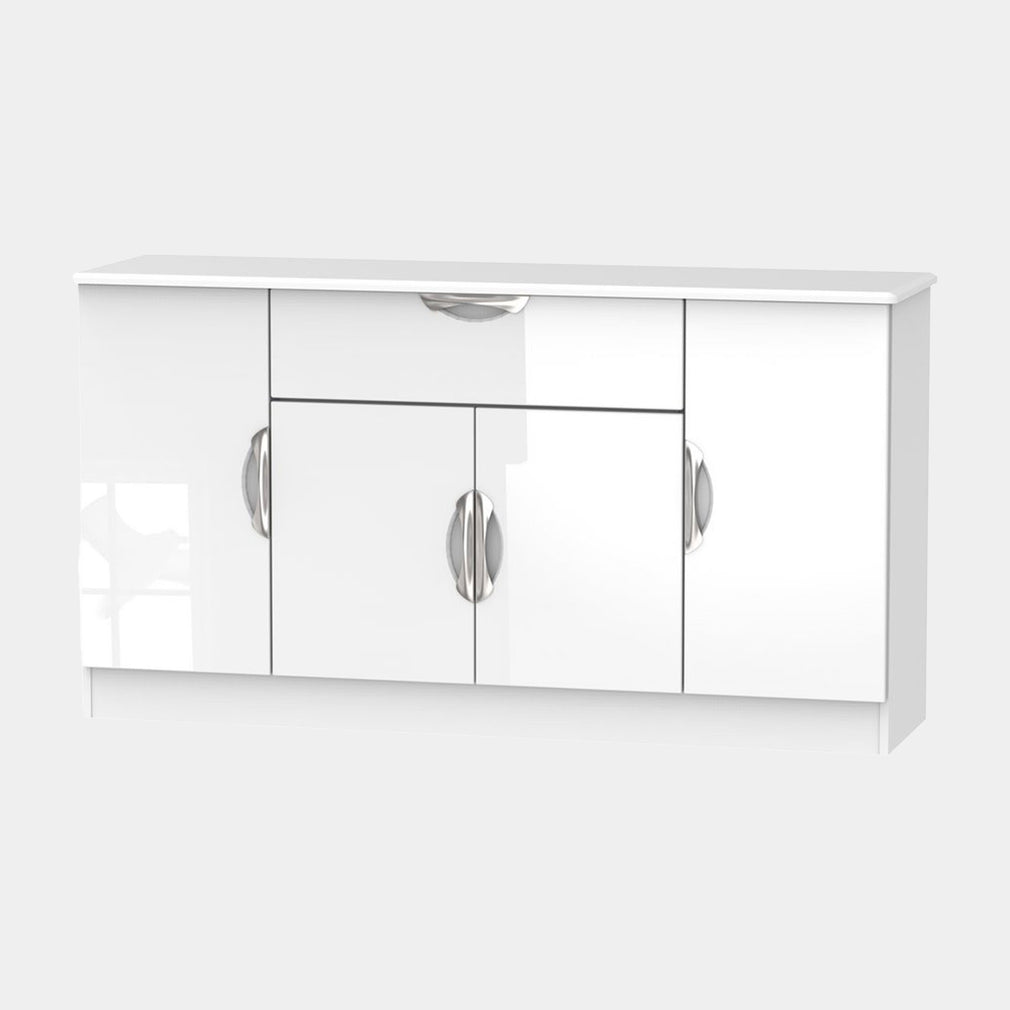 Cornell - Sideboard, High Gloss 4 Door 1 Drawers White