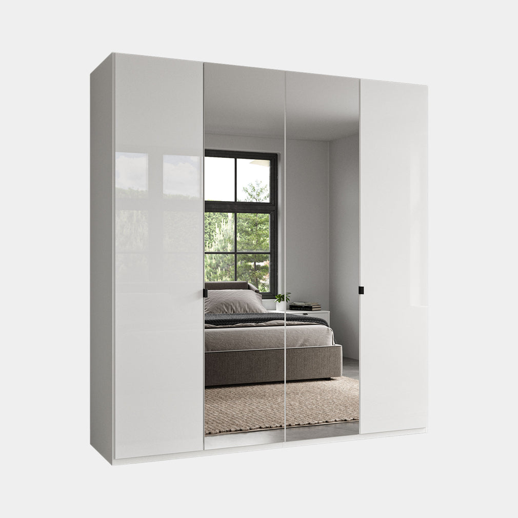 Florida - Wardrobe 200cm 4 Door 2 Mirror White
