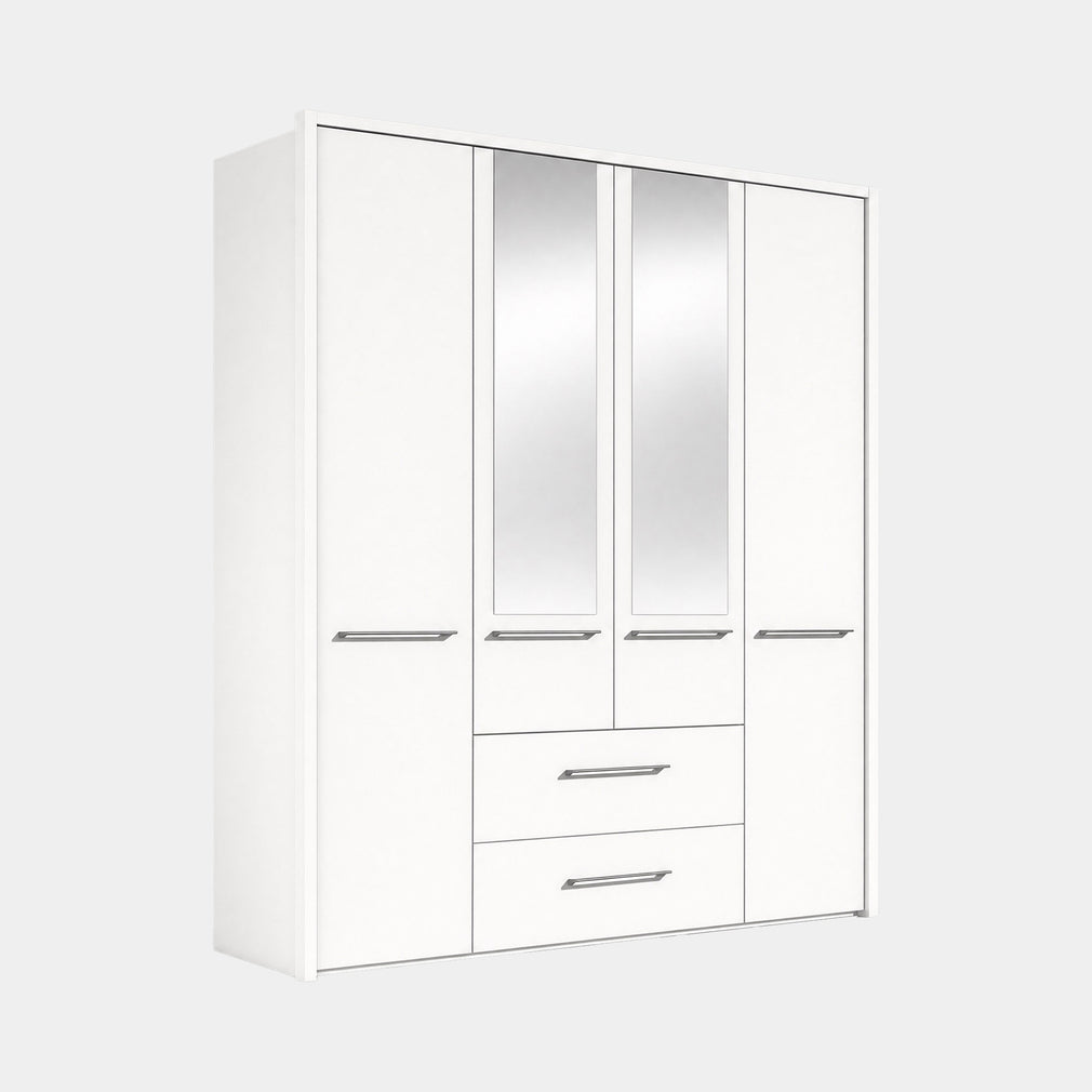 Fitzroy - 4 Door 2 Drawer Combi Mirrored Wardrobe