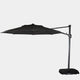 St Tropez - 3.3m Round Parasol in Grey With LED Lights, Cover & Base