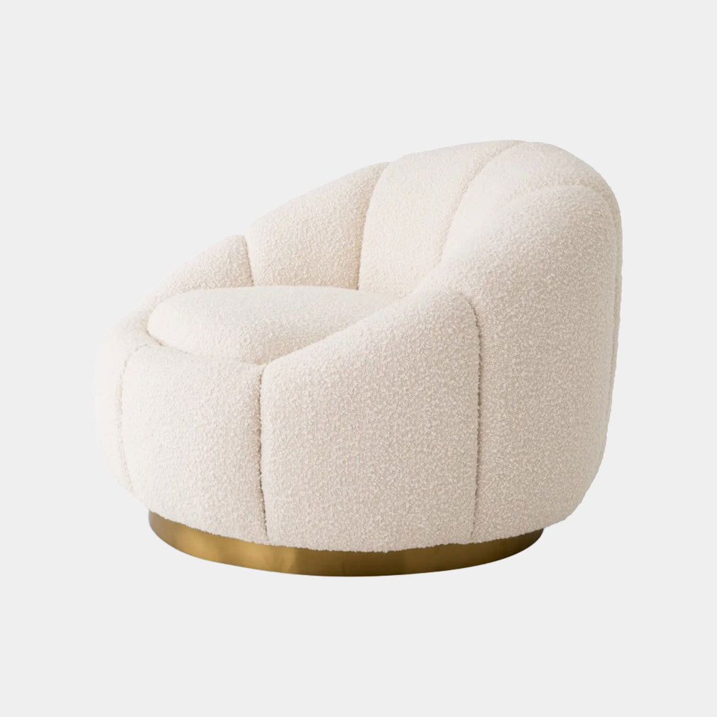 Eichholtz Inger - Swivel Chair, Boucle Cream