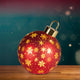 Red Rotating Christmas Bauble Decoration - LED Festive Ornament