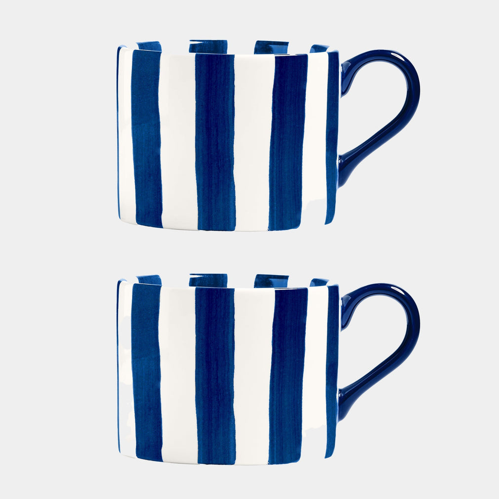 Blue Stripe - Mugs, Set of 2