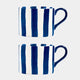 Blue Stripe - Mugs, Set of 2