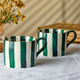 Green Stripe - Mugs, Set of 2