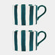 Green Stripe - Mugs, Set of 2
