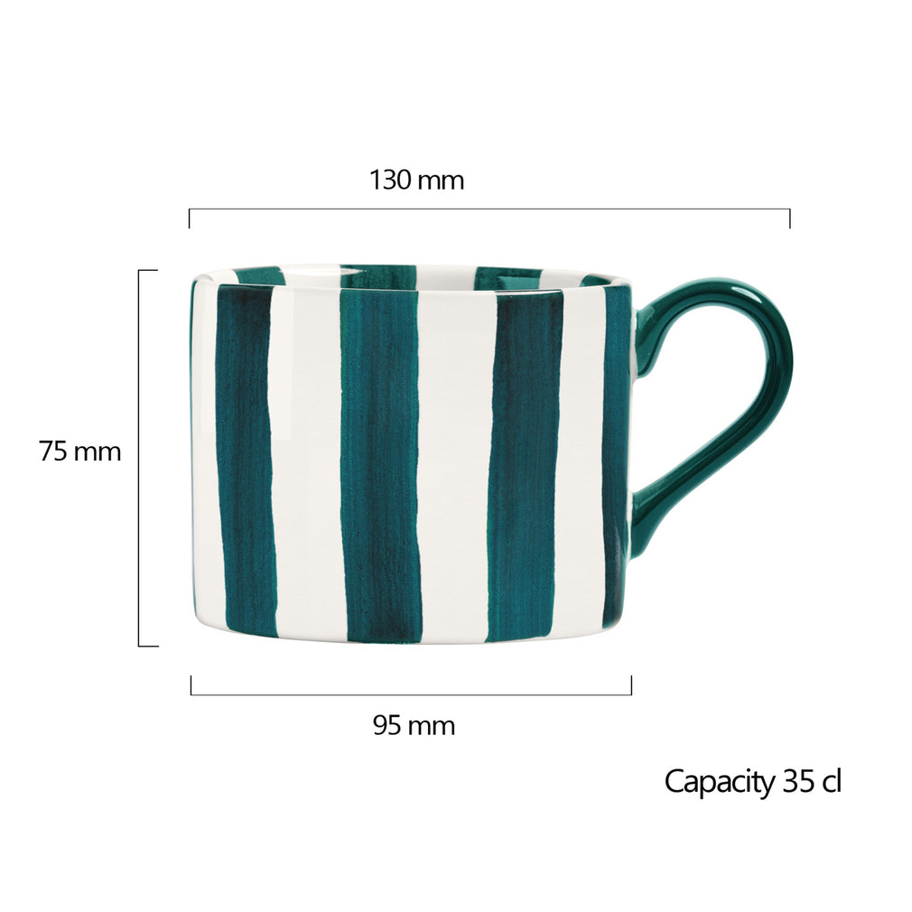 Green Stripe - Mugs, Set of 2
