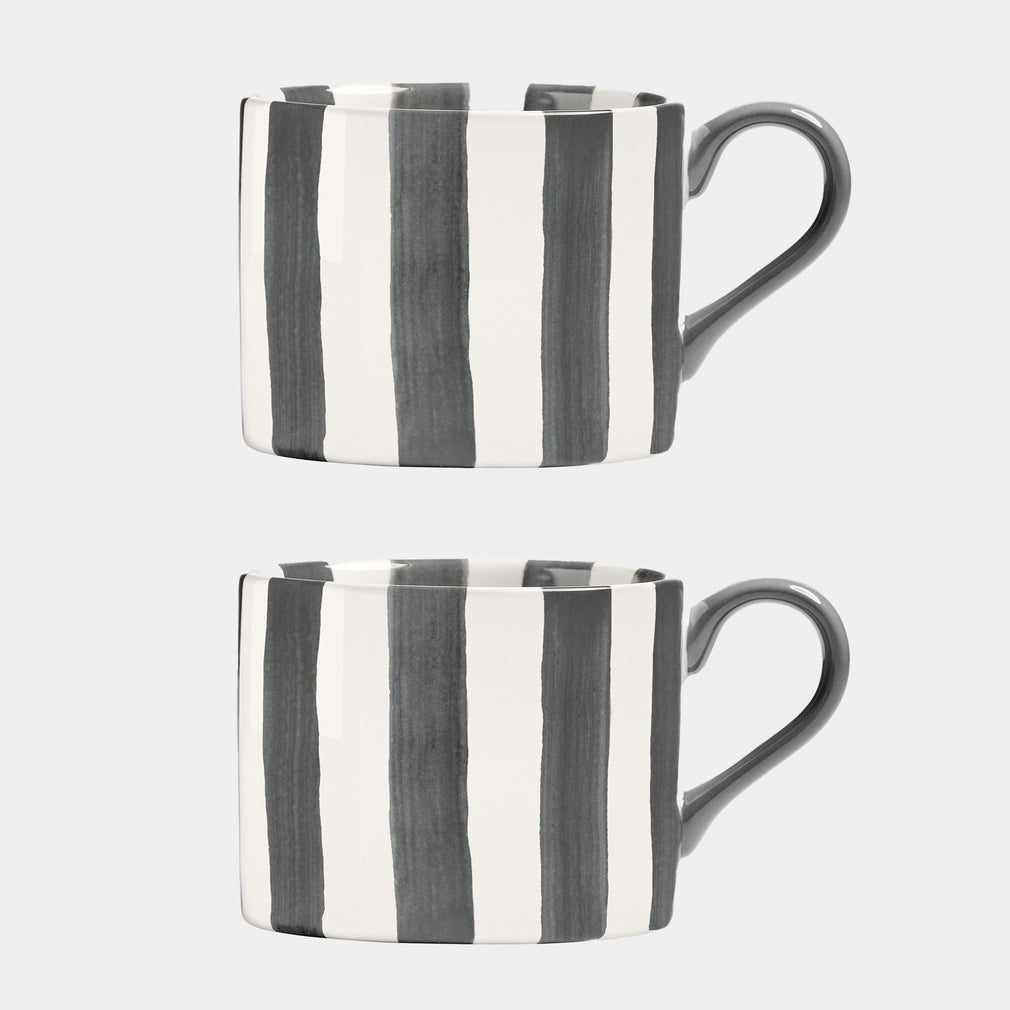 Grey Stripe - Mugs, Set of 2