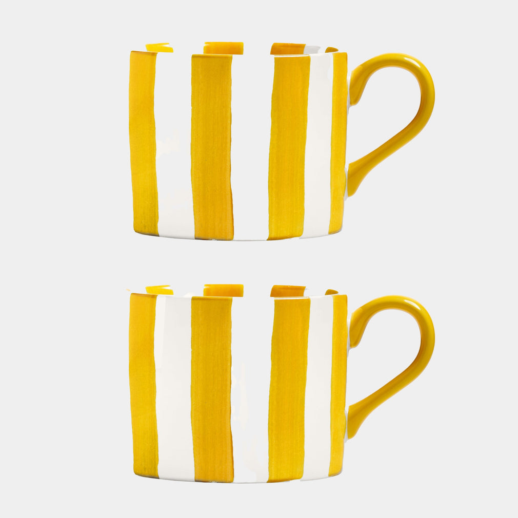 Yellow Stripe - Mugs, Set of 2