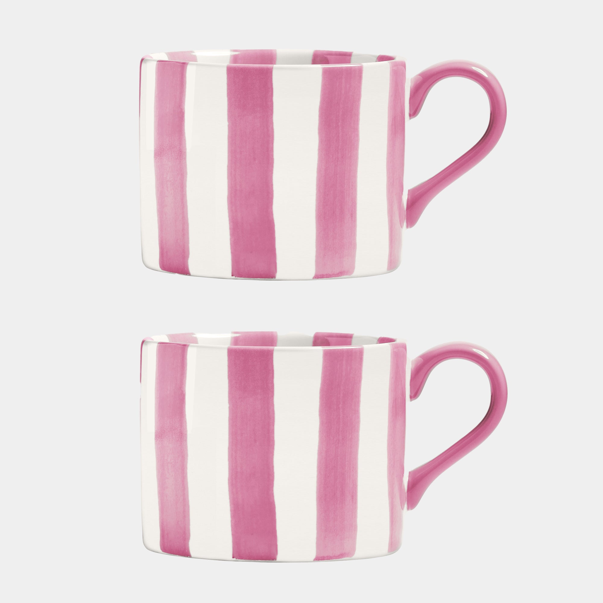 Pink Stripe - Mugs, Set of 2