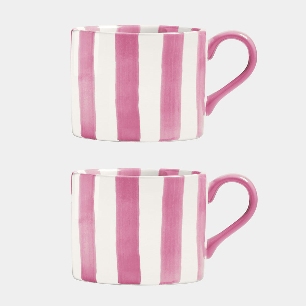 Pink Stripe - Mugs, Set of 2