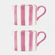 Pink Stripe - Mugs, Set of 2