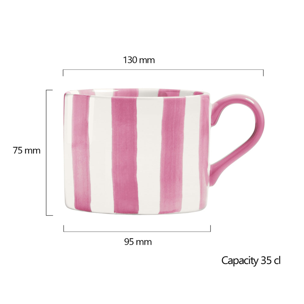 Pink Stripe - Mugs, Set of 2