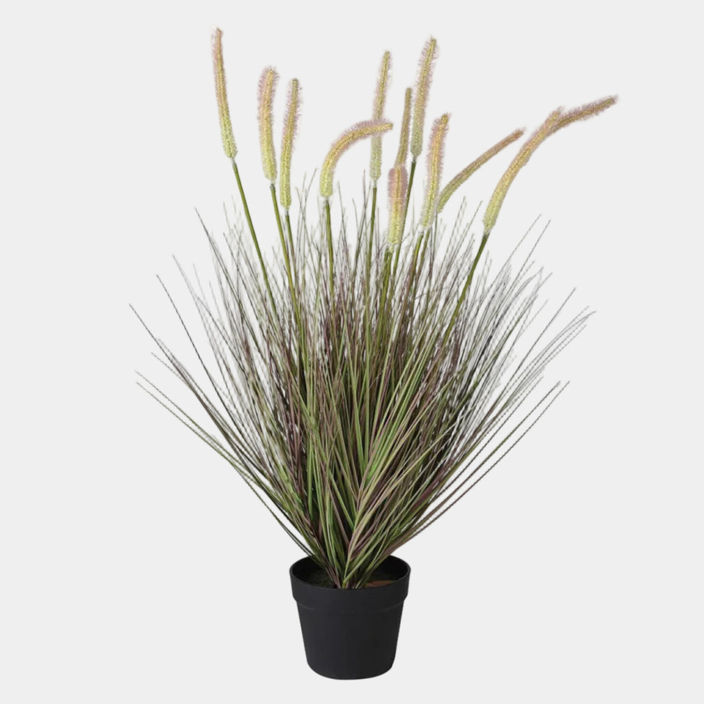 Artificial Enara Cattail Grass in Pot - Realistic Faux Ornamental Plant