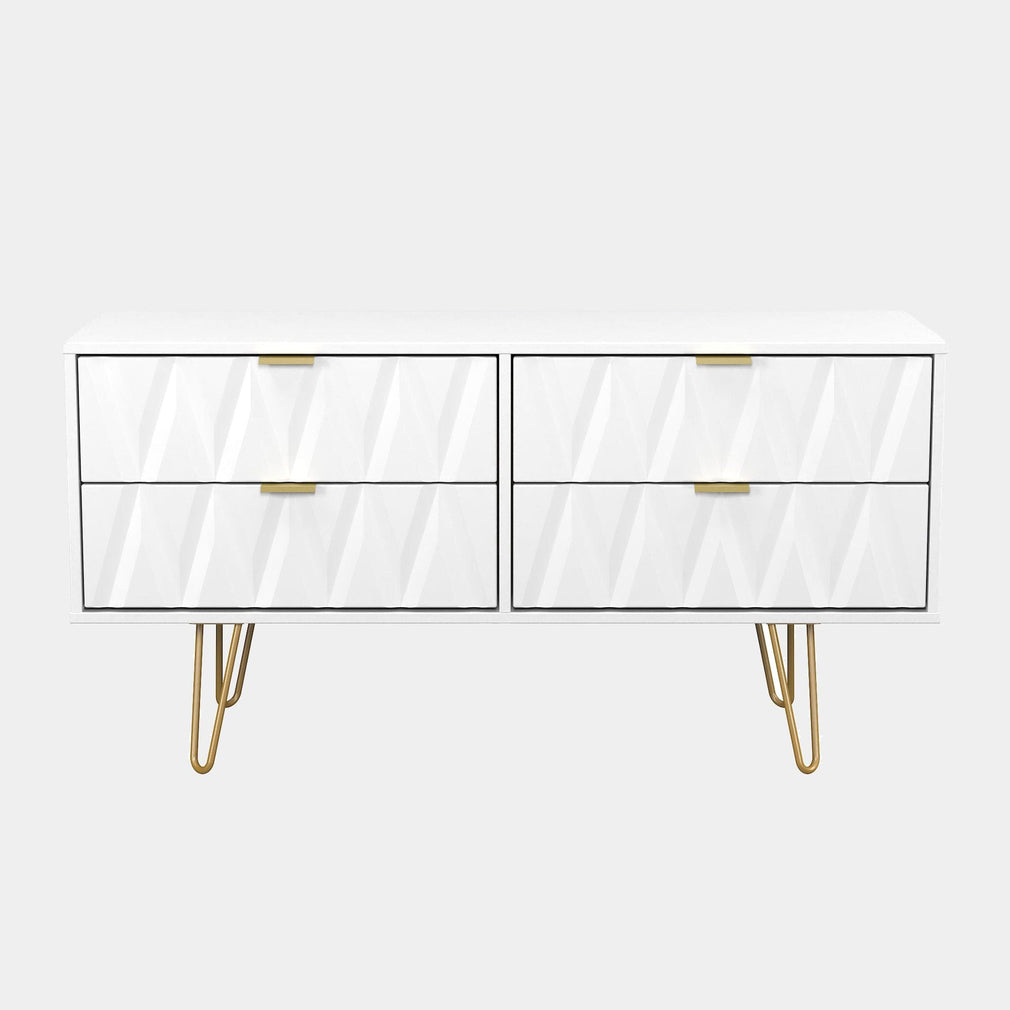 Jewel - Bed Box, 4 Drawer White Carcase & White Fronts