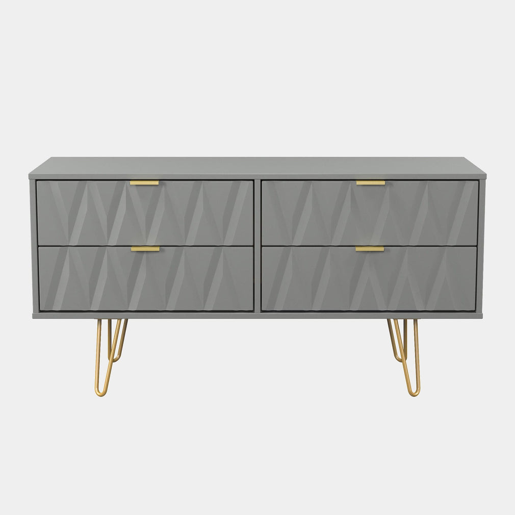 Jewel - Bed Box, 4 Drawer Dusk Grey Carcase & Dusk Grey Fronts