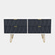 Jewel - Bed Box, 4 Drawer White Carcase & Indigo Fronts