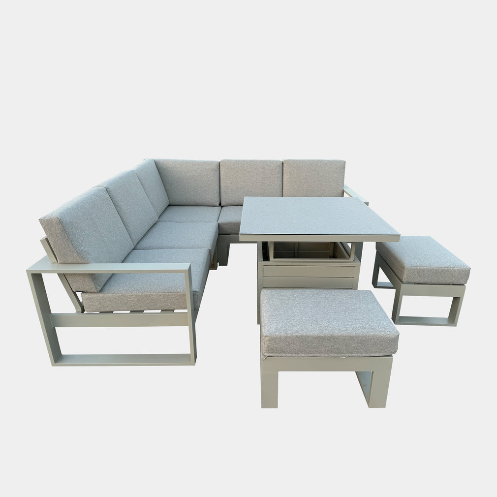 Mustique - Small Garden Corner Dining Set & Rising Table, Natural