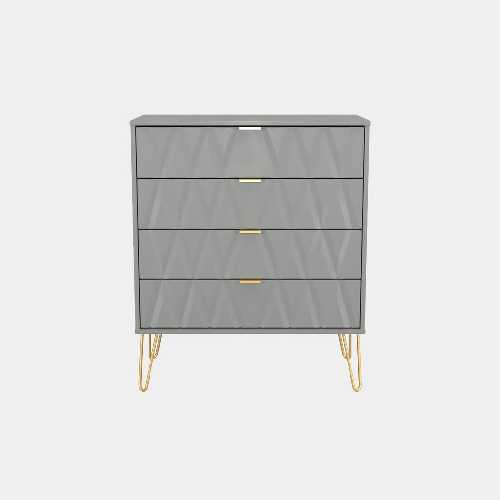 Jewel - 4 Drawer Chest of Drawers Dusk Grey Carcase & Dusk Grey Fronts