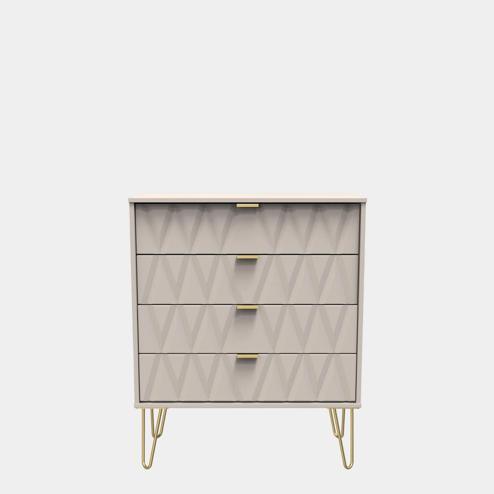 Jewel - 4 Drawer Chest of Drawers Mushroom Carcase & Mushroom Fronts