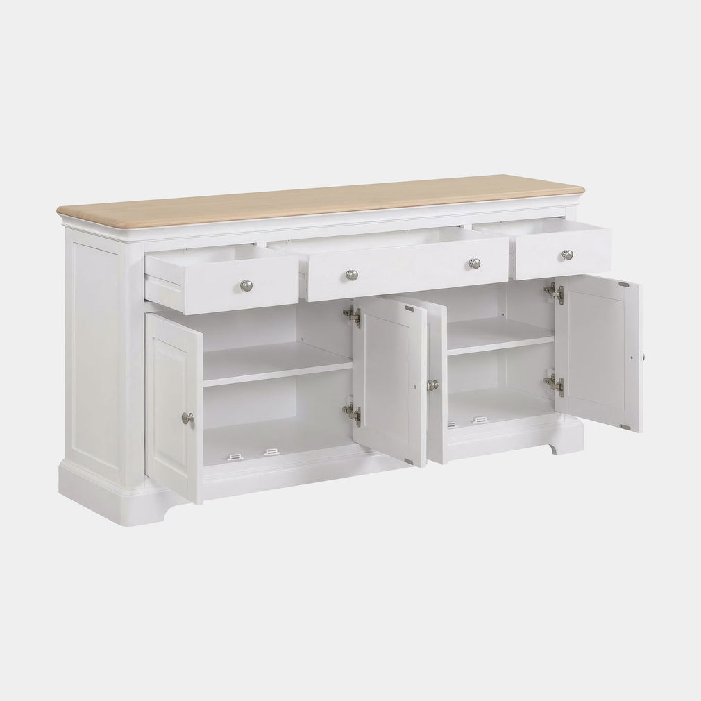 Sidmouth Painted - 4 Door Sideboard With Drawers, Oak