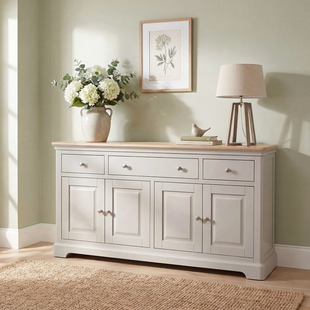 Sidmouth Painted - 4 Door Sideboard With Drawers, Oak