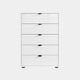 Varnell - 5 Drawer Glass Bedside Table