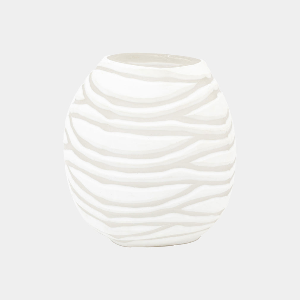 Andorra - Frosted Glass Vase, White