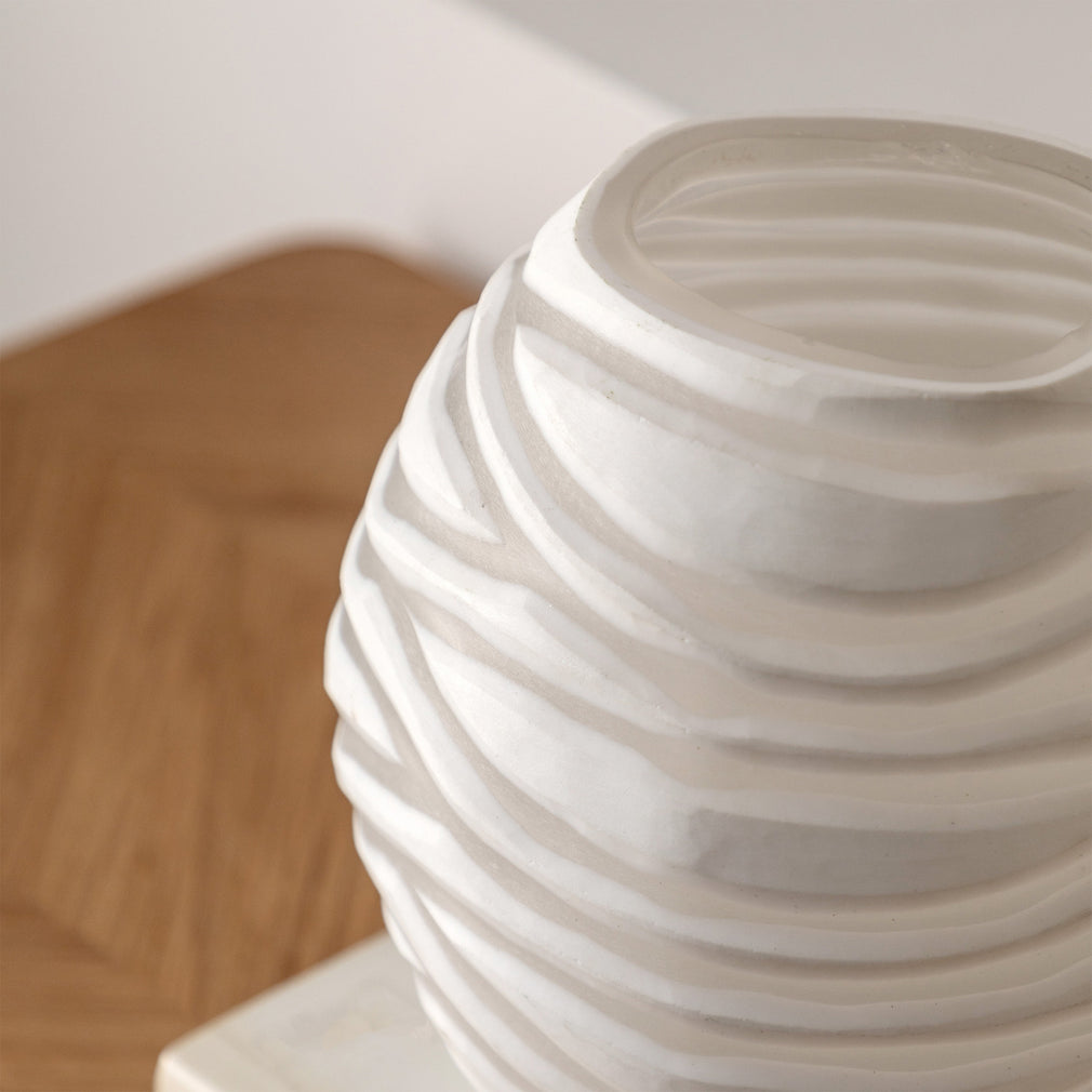 Andorra - Frosted Glass Vase, White