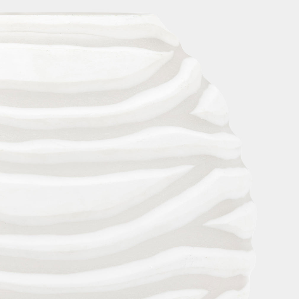 Andorra - Frosted Glass Vase, White