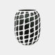 Valencia Carved Mono - Glass Plant Pot, Black & White