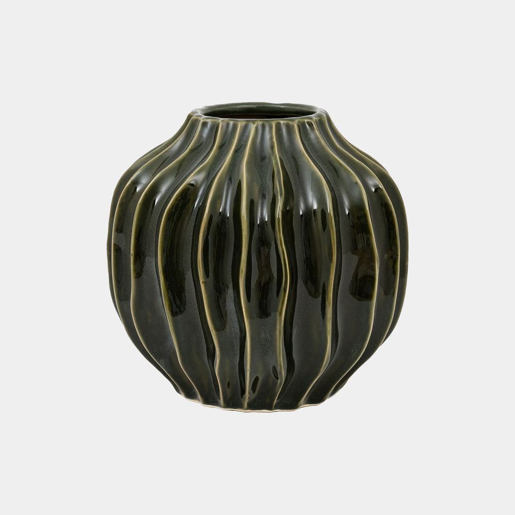 Taiga - Ceramic Vase, Olive Green