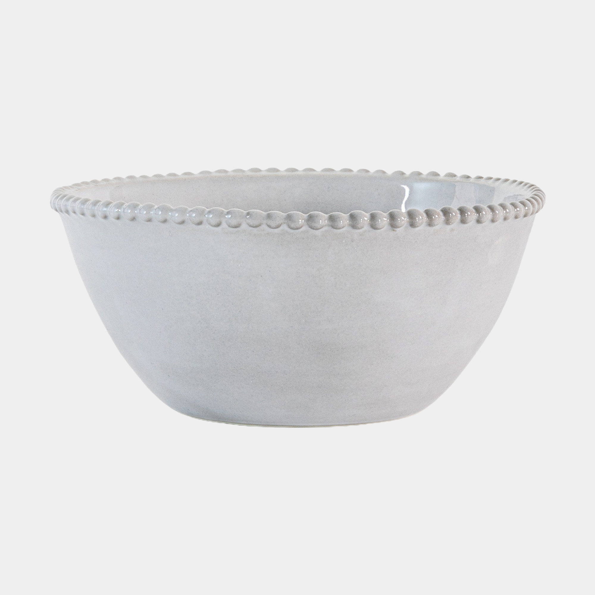 Perola - Beaded White Soup & Cereal Bowl, Set of 4