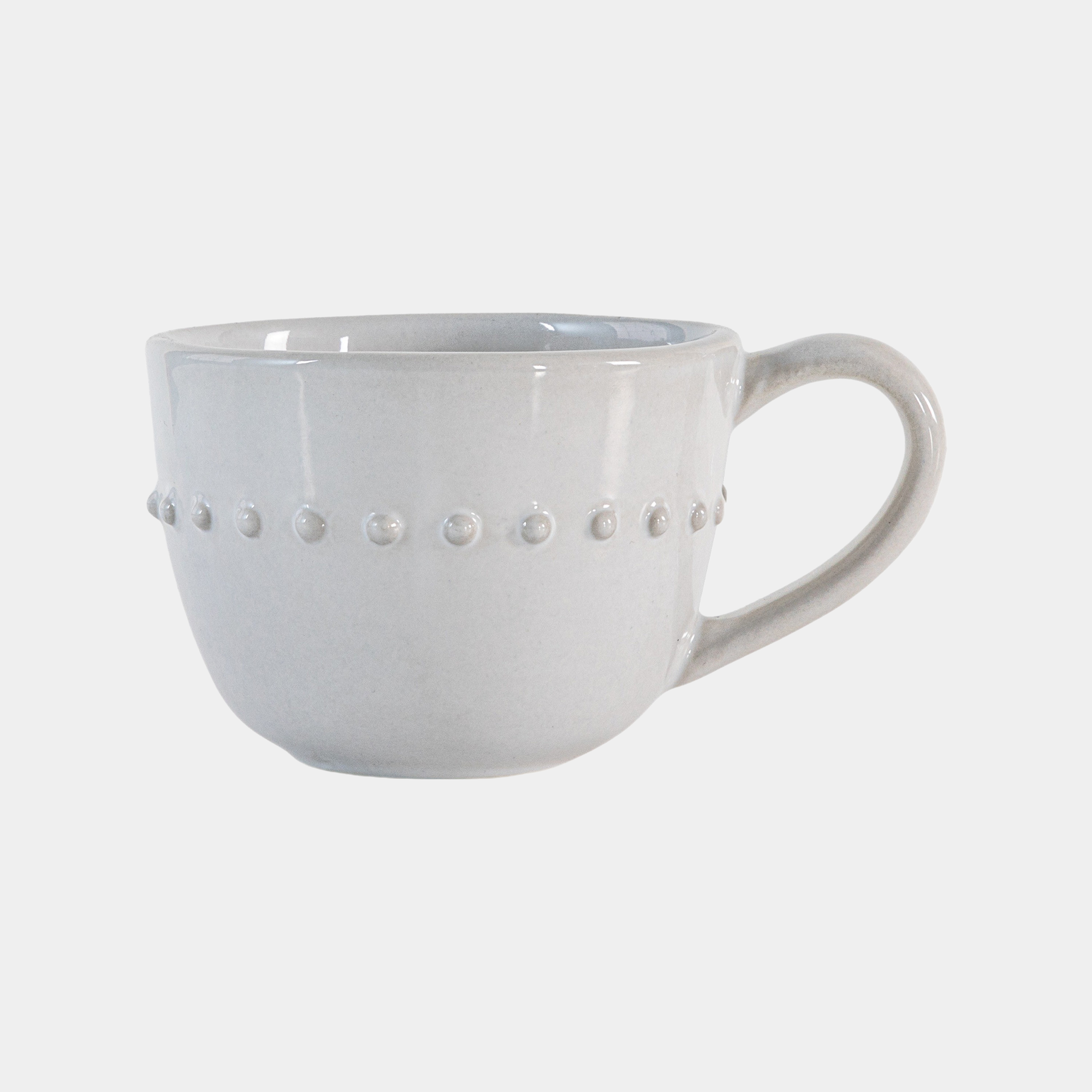 Perola - Beaded White Mug, Set of 4